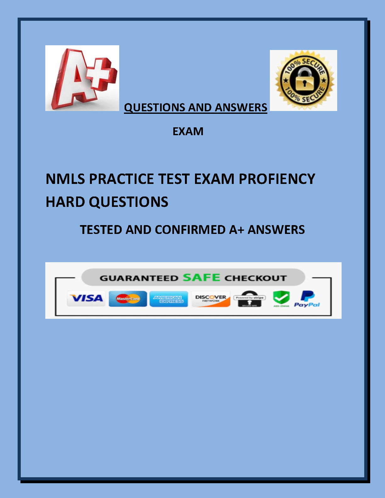 NMLS Practice Test Exam Proficiency Hard Questions with Tested