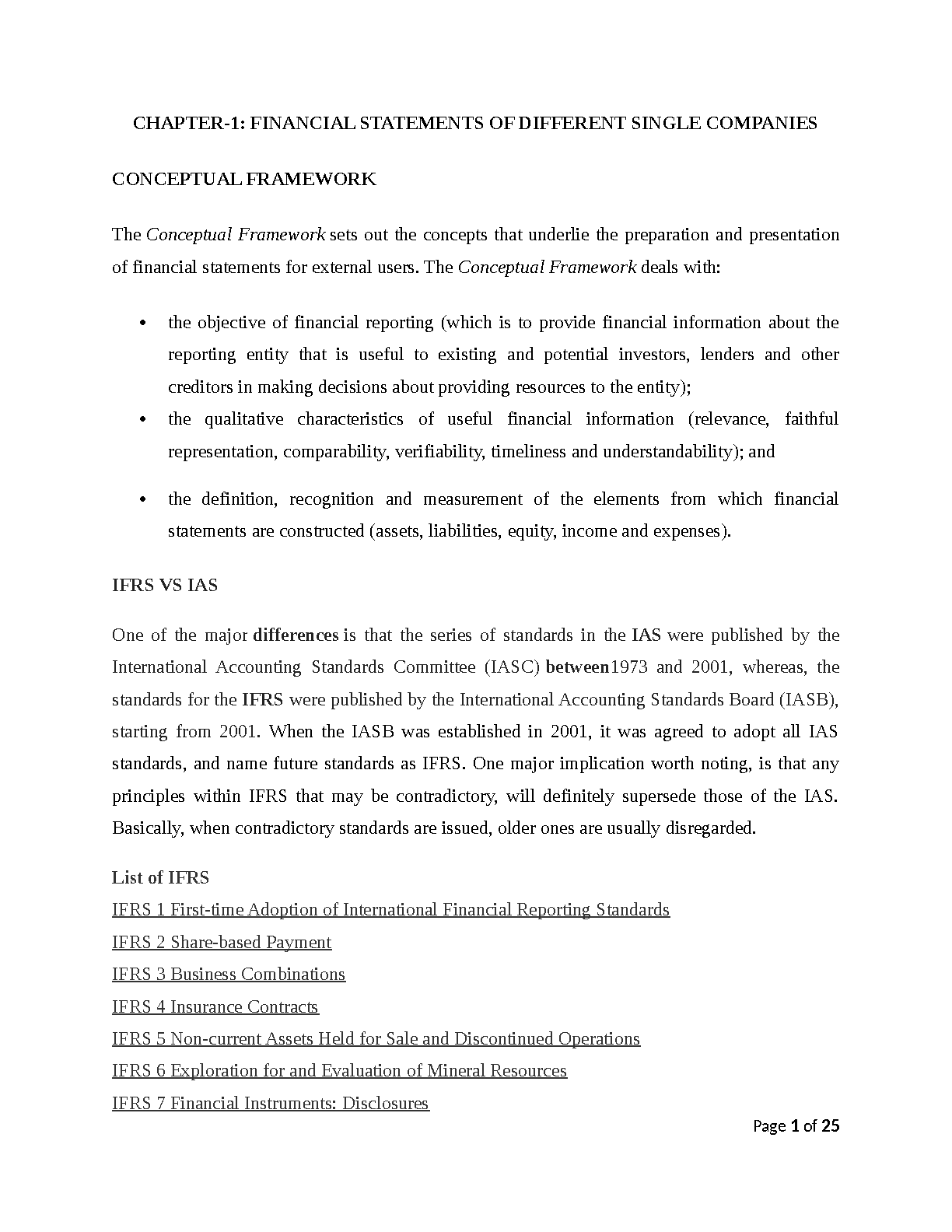 FINANCIAL STATEMENTS OF DIFFERENT SINGLE COMPANIES_ IFRS 1-17, IAS 1-41 ...